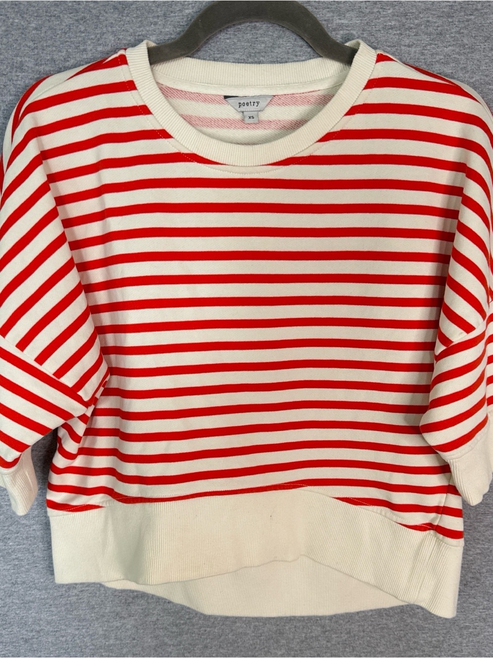 Poetry Red & Cream Striped Knit Top